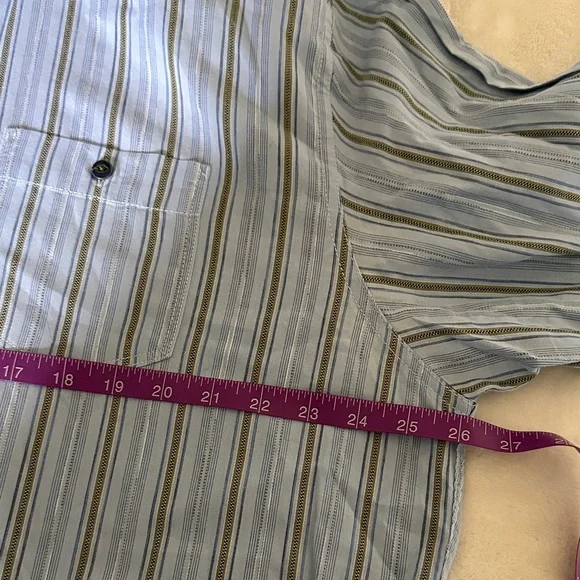Tommy Bahama Light Blue Striped Button Down Shirt - Picture 7 of 8